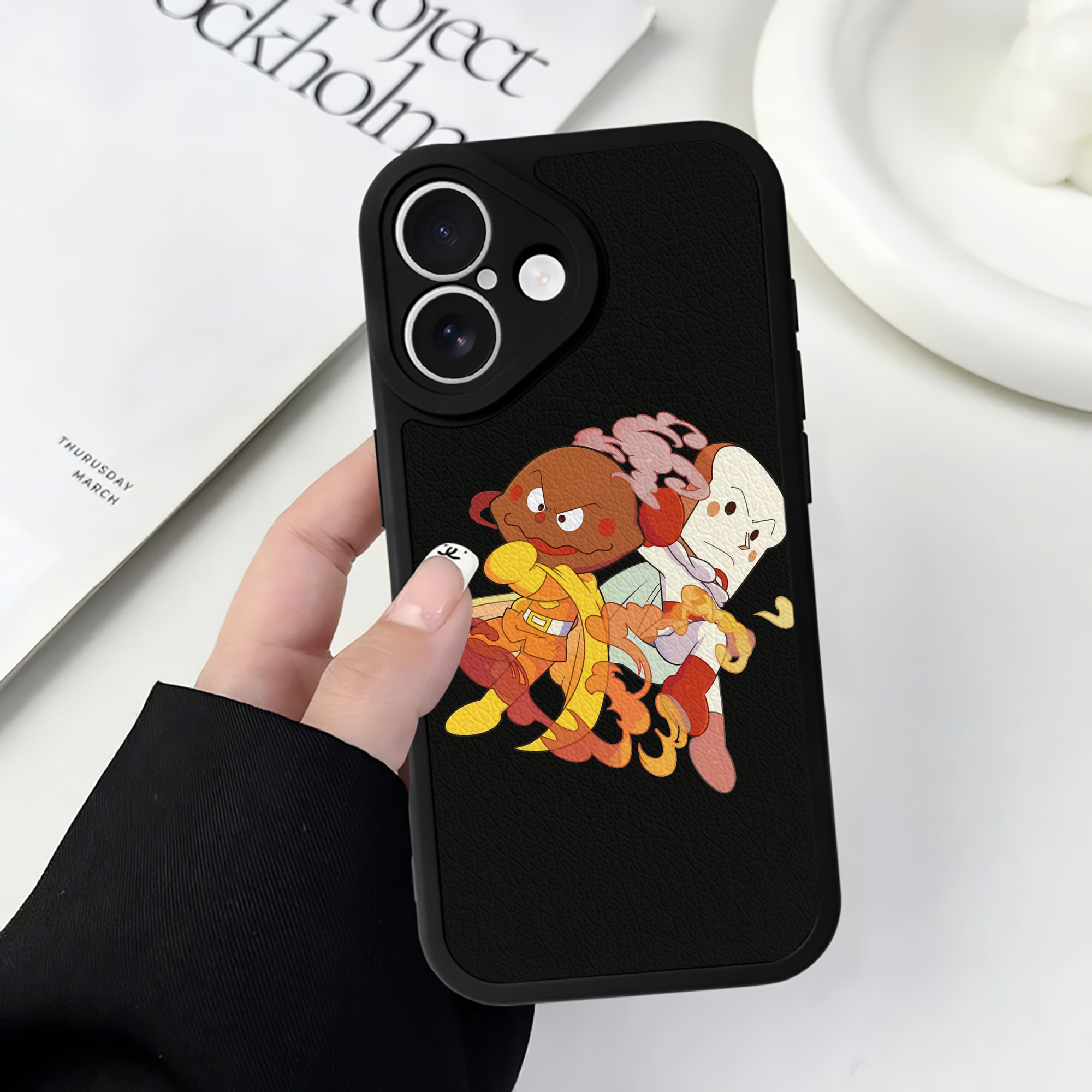 （画像用） アンパンマン Anpanman 【iPhone 16シリーズ対応】シリコンスマホケース（レザー調） 材質：シリコン
